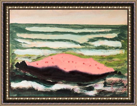 Milton Avery Pink Island, White Waves, 1959 Framed Painting