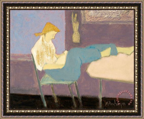 Milton Avery Untitled (reader), 1953 Framed Painting