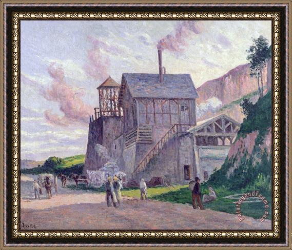 Miximilien Luce Cement Factory At Vermenton Framed Painting