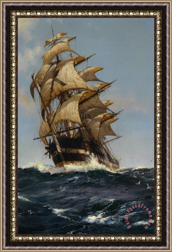Montague Dawson Crest of a Wave Framed Painting