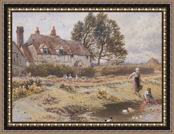 Myles Birket Foster On The Common Hambledon Surrey Framed Painting