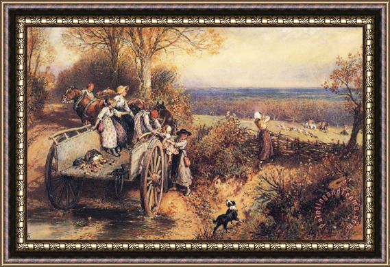 Myles Birket Foster, R.w.s A Peep at The Hounds, Here They Come! Framed Print