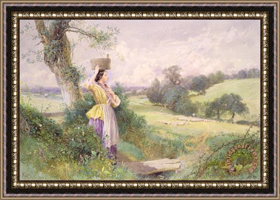 Myles Birket Foster The Milkmaid Framed Painting