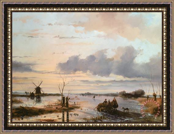Nicholas Jan Roosenboom Late Winter In Holland Framed Painting