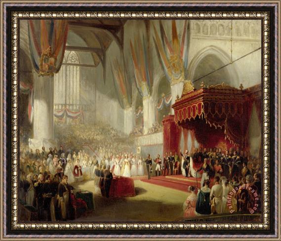 Nicolaas Pieneman The Inauguration of King William II in The Nieuwe Kerk in Amsterdam on 28 November 1840 Framed Print