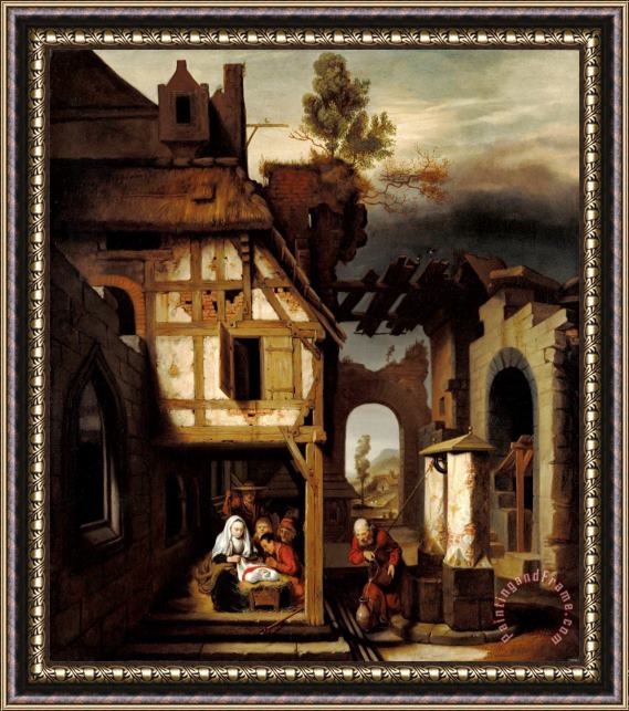 Nicolaes Maes Adoration of The Shepherds Framed Painting