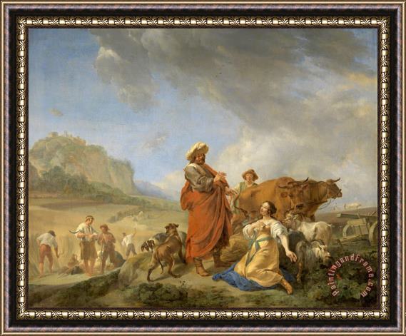 Nicolaes Pietersz Berchem Ruth And Boas Framed Painting