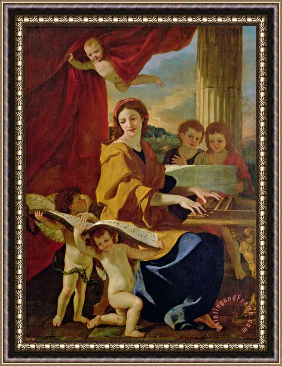 Nicolas Poussin Saint Cecilia Framed Painting