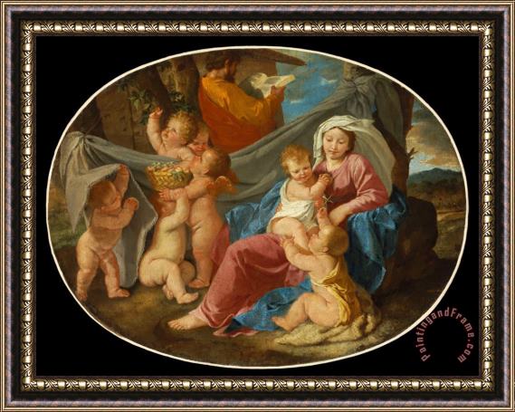 Nicolas Poussin The Rest on The Flight Into Egypt Framed Painting