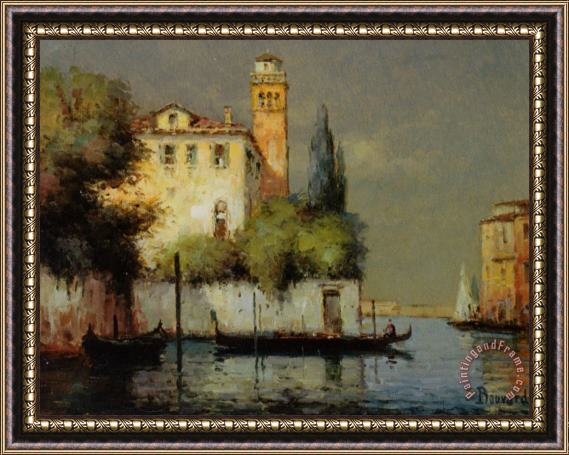Noel Bouvard Venetian Palazzo with Santa Maria Della Salute in The Background Framed Print