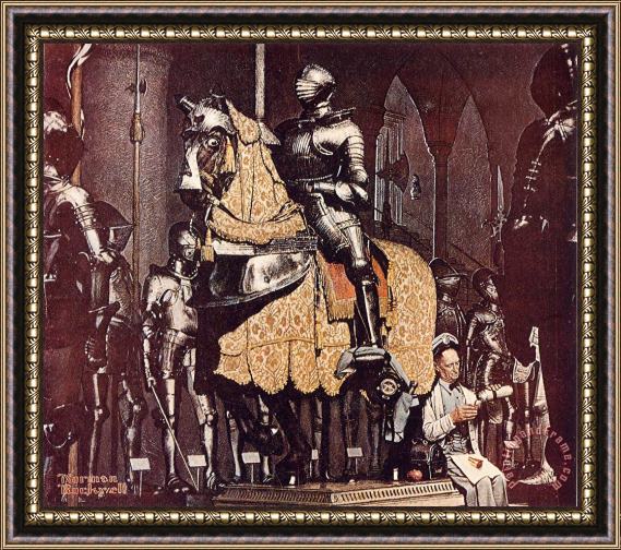 Norman Rockwell Lunch Break with a Knight Framed Print