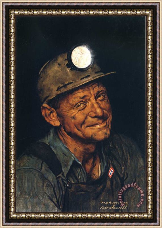 Norman Rockwell Mine America S 1943 Framed Painting