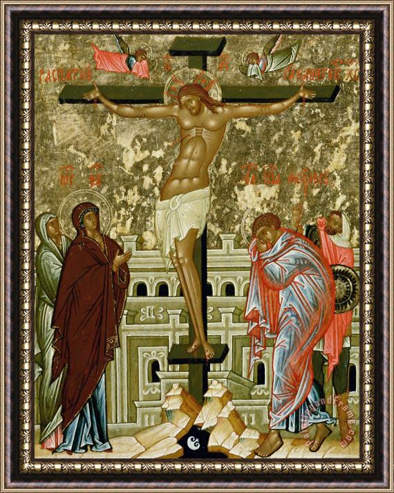 Novgorod School The Crucifixion Of Our Lord Framed Print