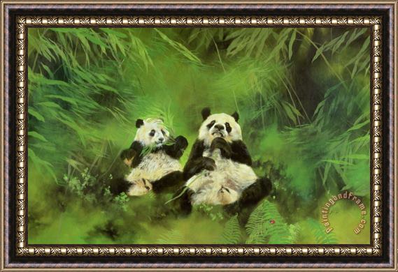Odile Kidd Pandas Framed Painting