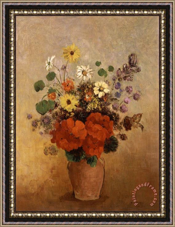 Odilon Redon Flowers in a Vase Framed Painting