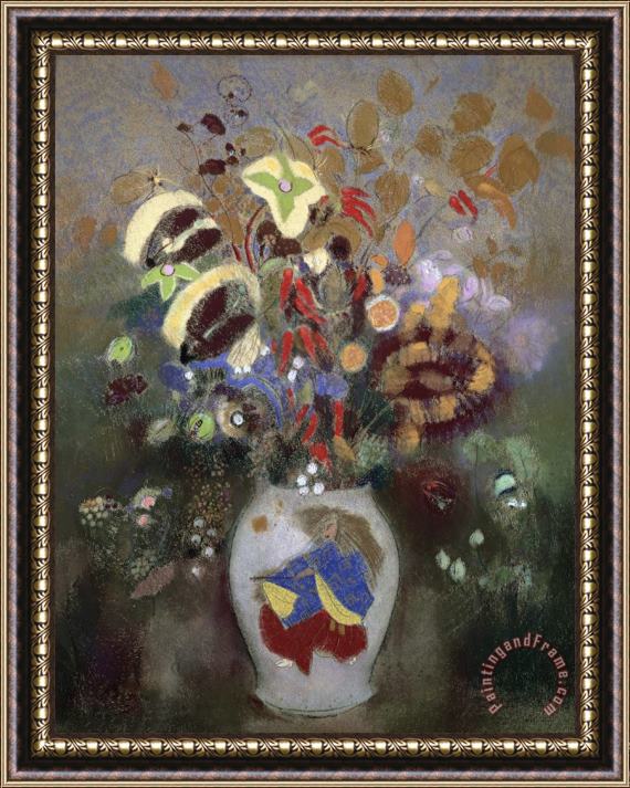Odilon Redon Still Life of a Vase of Flowers Framed Print
