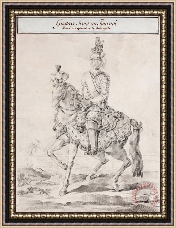 Olof Fridsberg Gustav III in Harness on Horse Back 1776 Framed Print