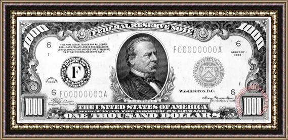 Others 1,000 Dollar Bill Framed Print