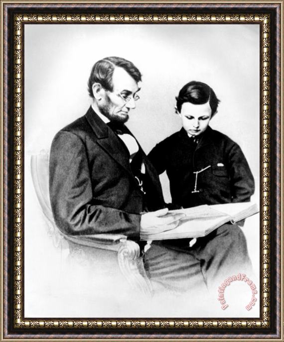 Others Abraham Lincoln And Tad Framed Print