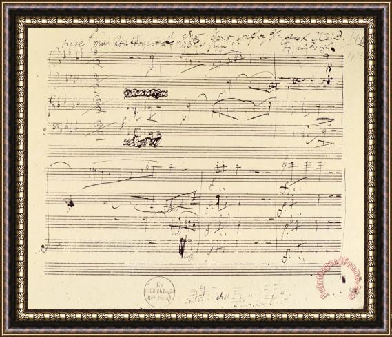 Others Beethoven Manuscript, 1826 Framed Painting