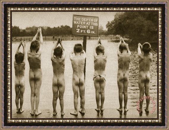 Others Boys Bathing In The Park Clapham Framed Painting