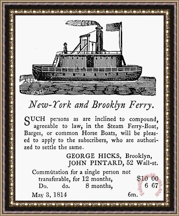 Others Brooklyn Ferry, 1814 Framed Painting