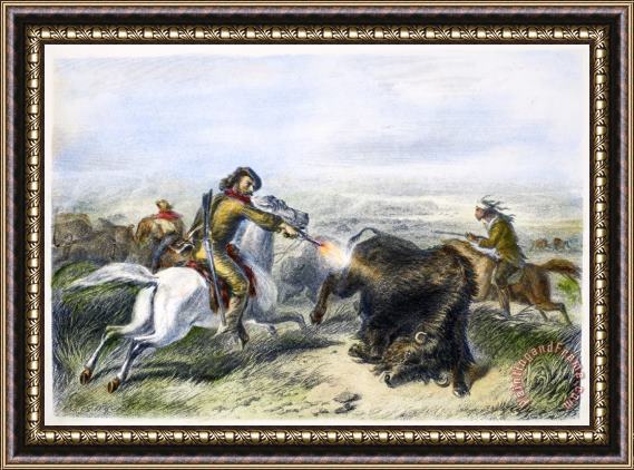 Others Buffalo Hunting, 1870 Framed Painting