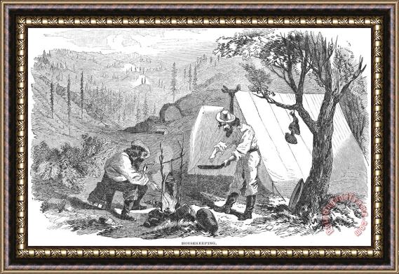 Others California Gold Rush, 1852 Framed Painting