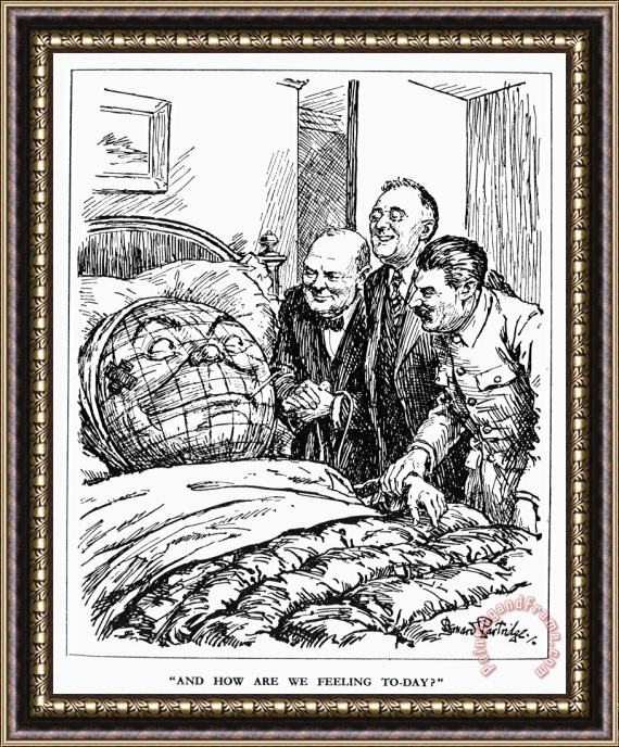 Others Cartoon: Big Three, 1945 Framed Painting