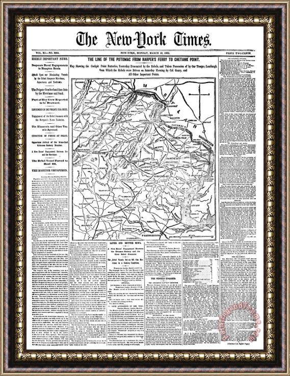 Others Civil War Map: Virginia Framed Painting