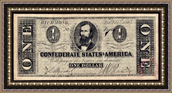 Others Confederate Banknote Framed Painting