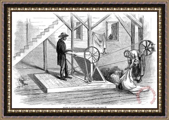 Others Cotton Gin, 1871 Framed Painting
