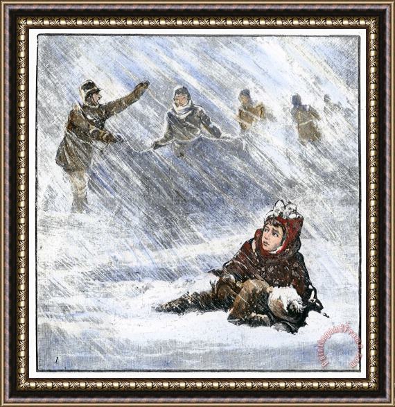 Others Dakota Blizzard, 1888 Framed Painting