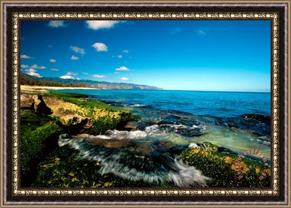 Others Exposed Reef And Tidal Surge North Shore Oahu Hawaii Framed Print