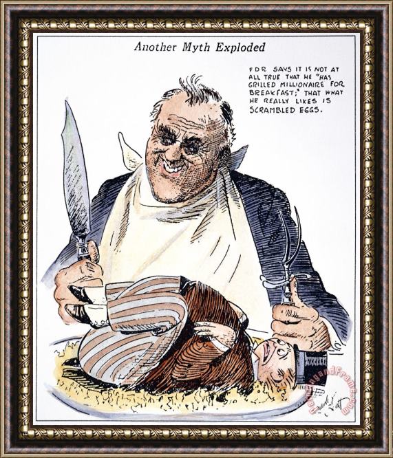 Others F.d. Roosevelt Cartoon Framed Print