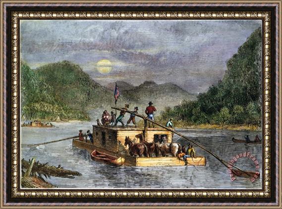 Others FLATBOAT, 19th CENTURY Framed Print