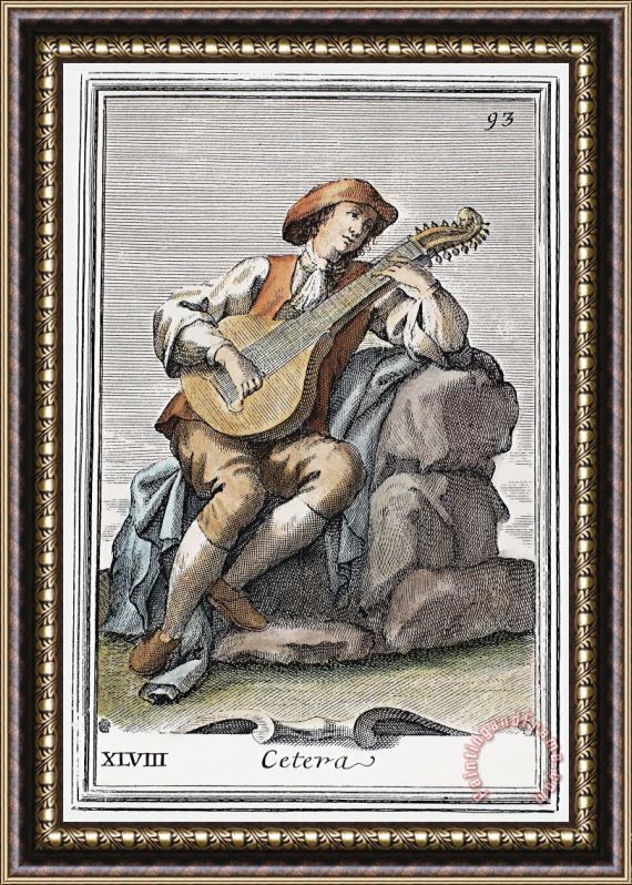 Others Guitar: Cittern, 1723 Framed Painting