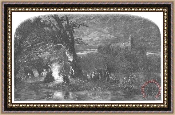 Others GYPSY CAMP, 19th CENTURY Framed Painting