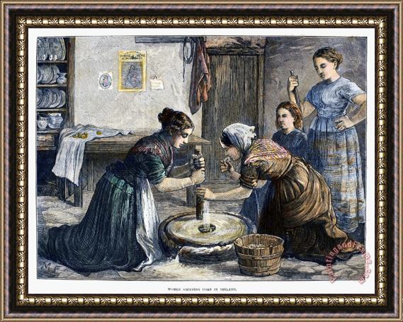 Others Ireland: Hand Mill, 1874 Framed Painting