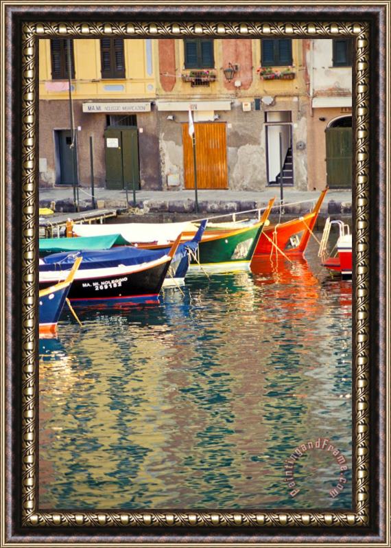 Others Italy Portofino Colorful Boats Of Portofino Framed Print