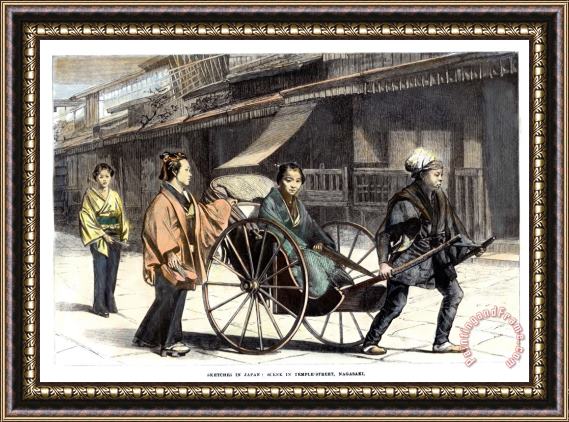 Others Japan: Rickshaw, 1874 Framed Print