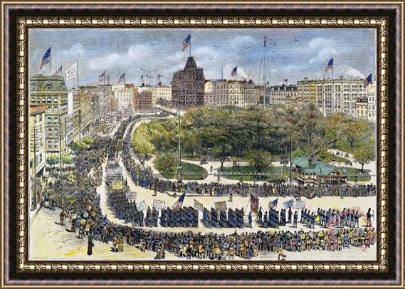 Others Labor Day Parade, 1882 Framed Painting