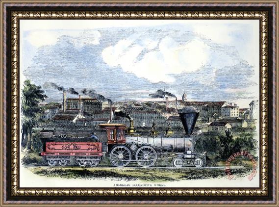 Others LOCOMOTIVE FACTORY, c1855 Framed Painting
