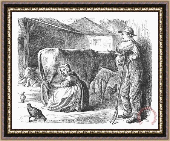 Others Milking, 19th Century Framed Print