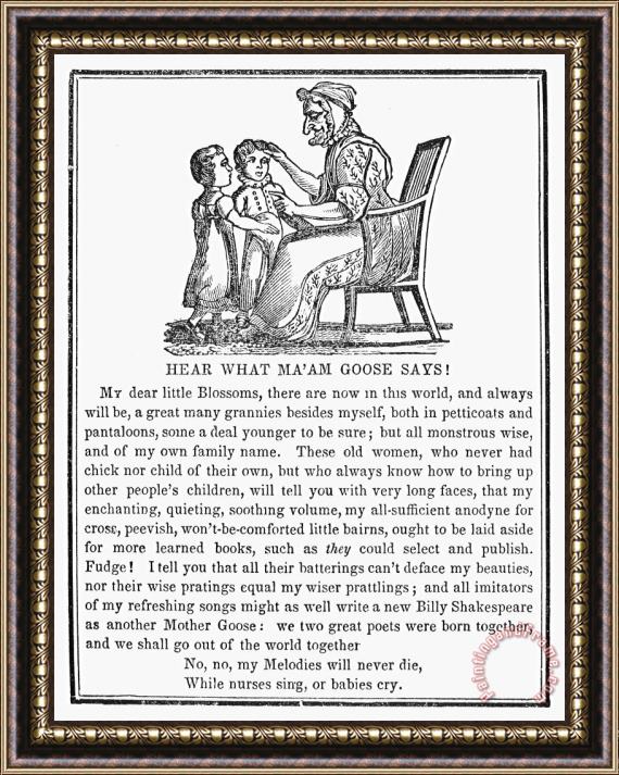 Others Mother Goose, 1833 Framed Print