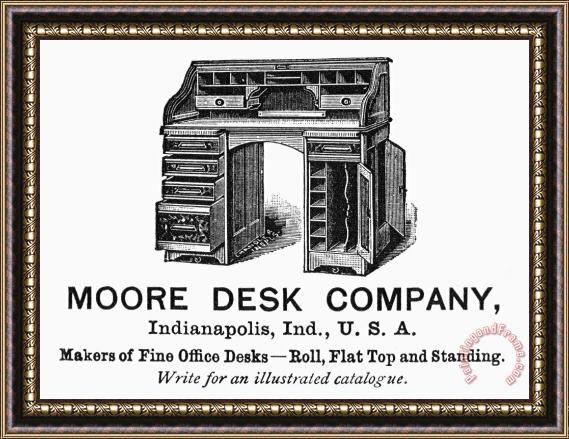Others Office Desk Ad, 1890 Framed Painting