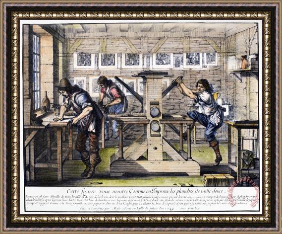 Others Parisian Print Shop, 1643 Framed Painting