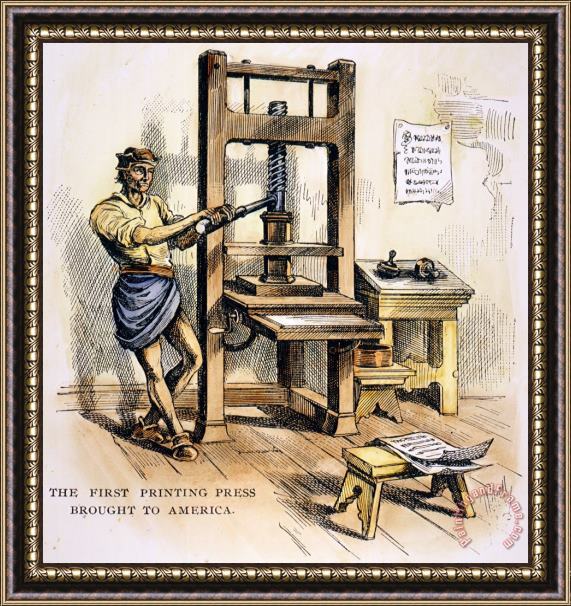 Others Printing Press, 1639 Framed Painting
