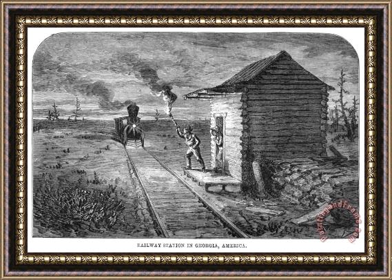 Others Railroad Station, 1861 Framed Painting