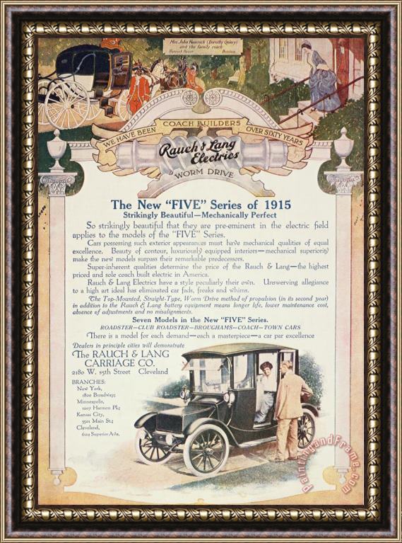 Others Rauch & Lang Auto Ad, 1914 Framed Painting